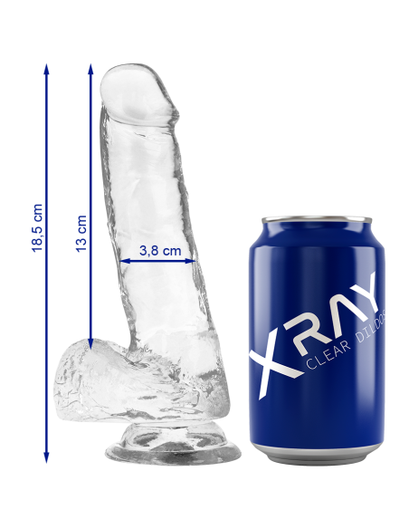 X RAY CLEAR DILDO REALISTA TRANSPARENTE 185 CM O 38 CM