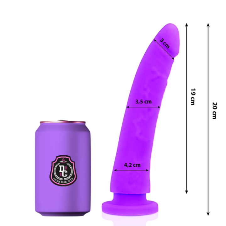 DELTA CLUB DILDO REALISTA LILA SILICONA MEDICA 20 CM O 4 CM