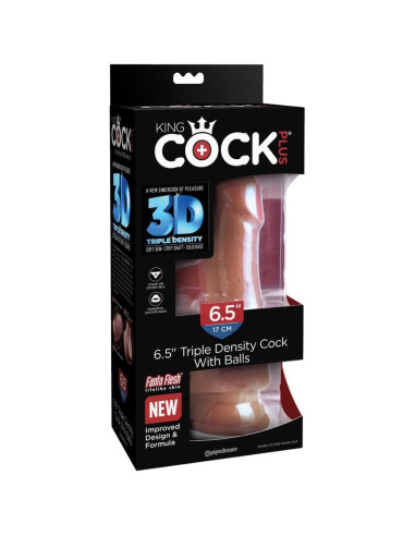 KING COCK PLUS 3D DILDO CON TESTICULOS 17 CM