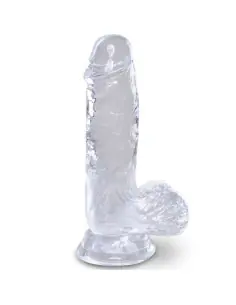 KING COCK CLEAR PENE REALISTICO CON TESTICULOS 101 CM TRANSPARENTE