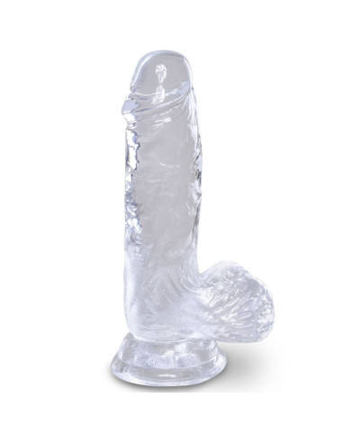 KING COCK CLEAR PENE REALISTICO CON TESTICULOS 101 CM TRANSPARENTE