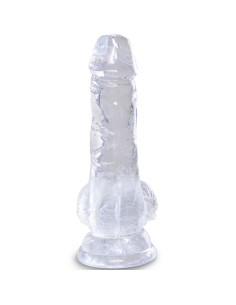 KING COCK CLEAR PENE REALISTICO CON TESTICULOS 101 CM TRANSPARENTE 2