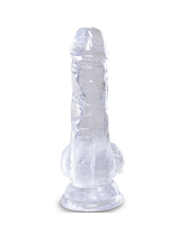 KING COCK CLEAR PENE REALISTICO CON TESTICULOS 101 CM TRANSPARENTE