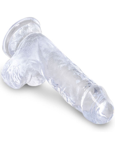 KING COCK CLEAR PENE REALISTICO CON TESTICULOS 101 CM TRANSPARENTE