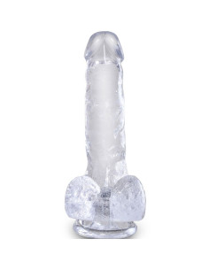 KING COCK CLEAR PENE REALISTICO CON TESTICULOS 135 CM TRANSPARENTE 2