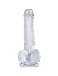 KING COCK CLEAR PENE REALISTICO CON TESTICULOS 135 CM TRANSPARENTE 2