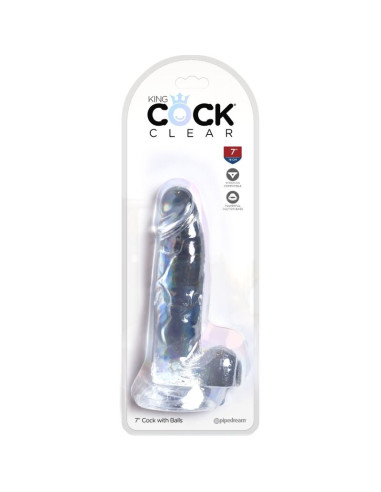 KING COCK CLEAR PENE REALISTICO CON TESTICULOS 152 CM TRANSPARENTE