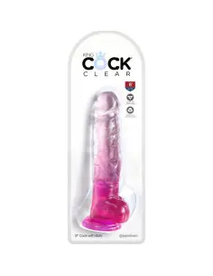 KING COCK CLEAR PENE REALISTICO CON TESTICULOS 165 CM ROSA 2