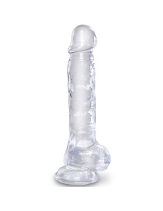 KING COCK CLEAR PENE REALISTICO CON TESTICULOS 165 CM TRANSPARENTE