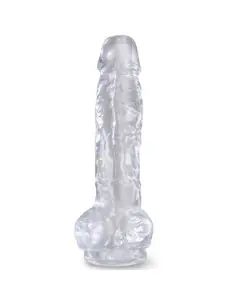 KING COCK CLEAR PENE REALISTICO CON TESTICULOS 165 CM TRANSPARENTE 2