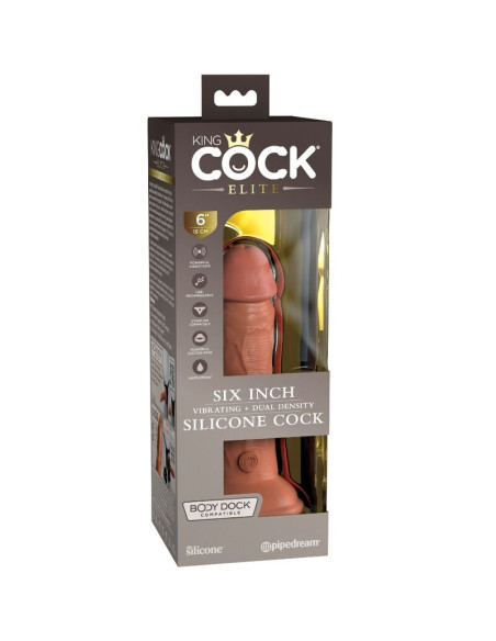 KING COCK ELITE DILDO REALISTICO VIBRADOR SILICONA 152 CM CARAMELO