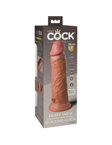 KING COCK ELITE DILDO REALISTICO VIBRADOR SILICONA 203 CM CARAMELO