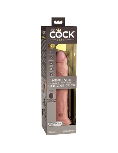 KING COCK ELITE DILDO REALISTICO VIBRADOR SILICONA CONTROL REMOTO 23 CM