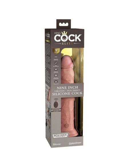 KING COCK ELITE DILDO REALISTICO VIBRADOR SILICONA CONTROL REMOTO 23 CM