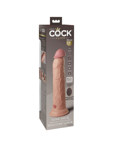 KING COCK ELITE DILDO REALISTICO VIBRADOR SILICONA CONTROL REMOTO 23 CM