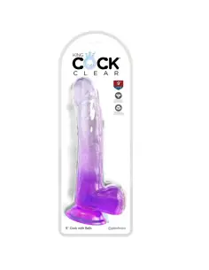 KING COCK CLEAR DILDO CON TESTICULOS 203 CM MORADO 2