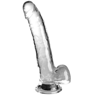 KING COCK CLEAR DILDO CON TESTICULOS 203 CM TRANSPARENTE