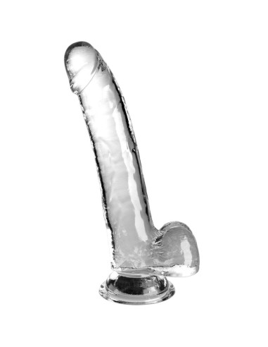 KING COCK CLEAR DILDO CON TESTICULOS 203 CM TRANSPARENTE