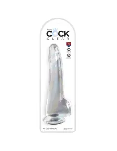 KING COCK CLEAR DILDO CON TESTICULOS 19 CM TRANSPARENTE 2