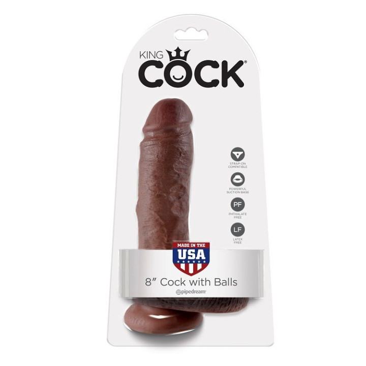KING COCK 8 PENE REALISTICO MARRON 203 CM