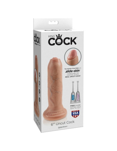 KING COCK DILDO REALISTICO UNCUT NATURAL 15 CM