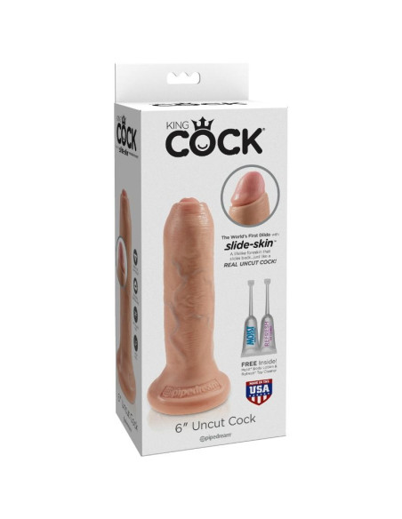KING COCK DILDO REALISTICO UNCUT NATURAL 15 CM KING COCK DILDO REALISTICO UNCUT NATURAL 15 CM
