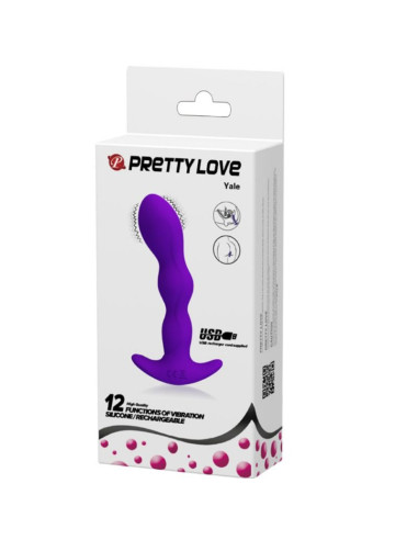 PRETTY LOVE MASAJEADOR ANAL 12 MODOS VIBRACION LILA