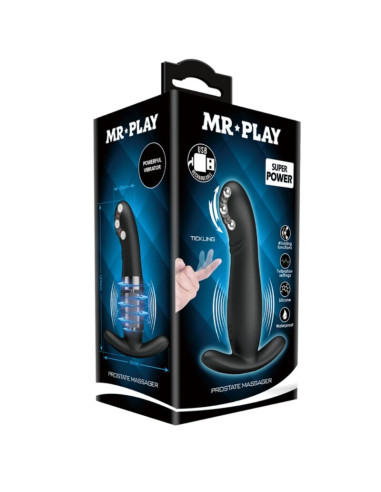 MR PLAY MASAJEADOR DE PROSTATA NEGRO RECARGABLE