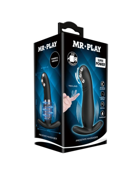 MR PLAY MASAJEADOR DE PROSTATA NEGRO RECARGABLE MR PLAY MASAJEADOR DE PROSTATA NEGRO RECARGABLE