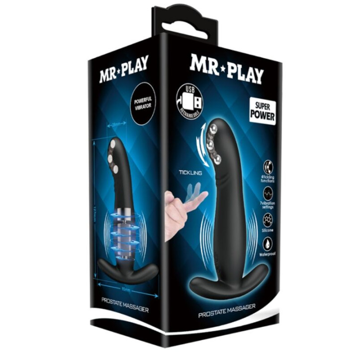 MR PLAY MASAJEADOR DE PROSTATA NEGRO RECARGABLE