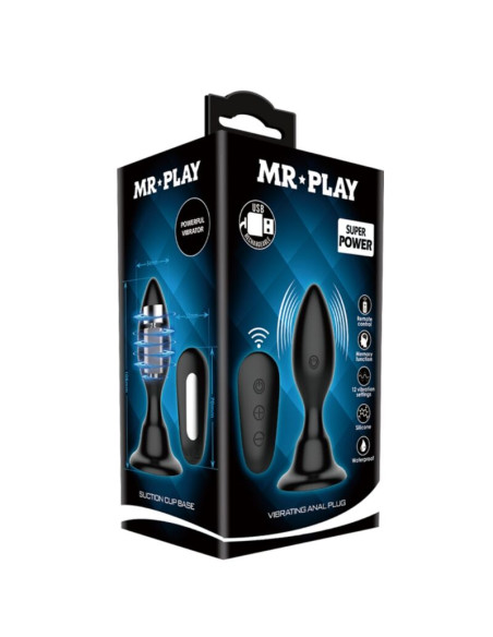 MR PLAY PLUG ANAL CON VIBRACION NEGRO CONTROL REMOTO MR PLAY PLUG ANAL CON VIBRACION NEGRO CONTROL REMOTO