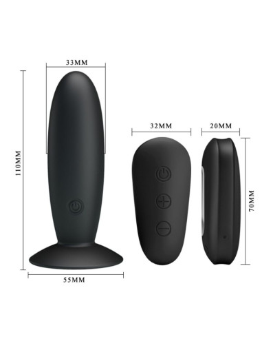 MR PLAY PLUG ANAL CON VIBRACION NEGRO CONTROL REMOTO
