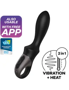 SATISFYER HEAT CLIMAX VIBRADOR ANAL APP NEGRO