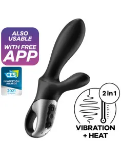SATISFYER HEAT CLIMAX VIBRADOR ANAL APP NEGRO