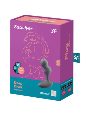 SATISFYER DEEP DIVER PLUG VIBRADOR APP GRIS
