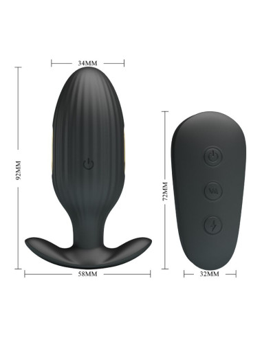 PRETTY LOVE KELLY PLUG ANAL VIBRADOR RECARGABLE NEGRO