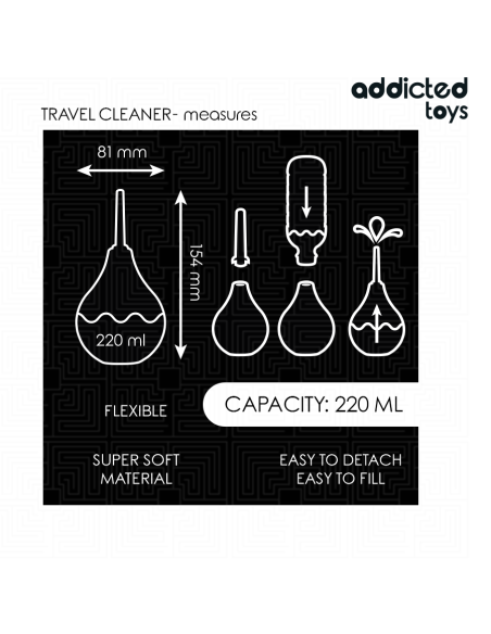 ADDICTED TOYS LIMPIADOR ANAL DE VIAJE TALLA L 220 ML ADDICTED TOYS LIMPIADOR ANAL DE VIAJE TALLA L 220 ML