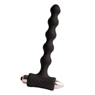 ROCKS OFF PETITE SENSATIONS PEARLS PLUG ANAL VIBRADOR NEGRO