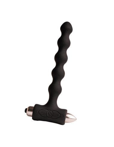 ROCKS OFF PETITE SENSATIONS PEARLS PLUG ANAL VIBRADOR NEGRO