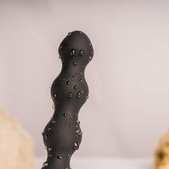 ROCKS OFF PETITE SENSATIONS PEARLS PLUG ANAL VIBRADOR NEGRO