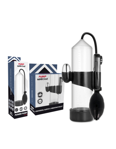 PUMP ADDICTED BOMBA ERECCION RX3 TRANSPARENTE CON VIBRADOR