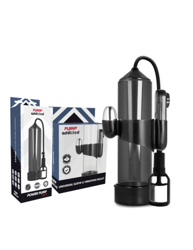 PUMP ADDICTED BOMBA ERECCION RX7 NEGRO CON VIBRADOR