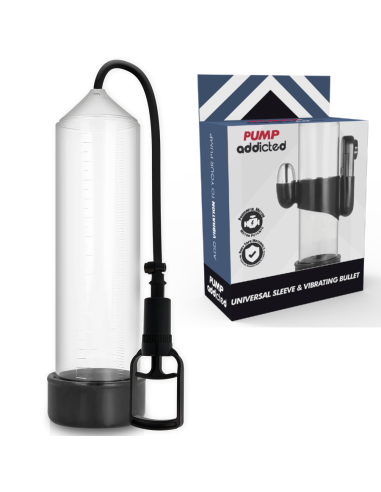 PUMP ADDICTED BOMBA ERECCION RX7 TRANSPARENTE CON VIBRADOR