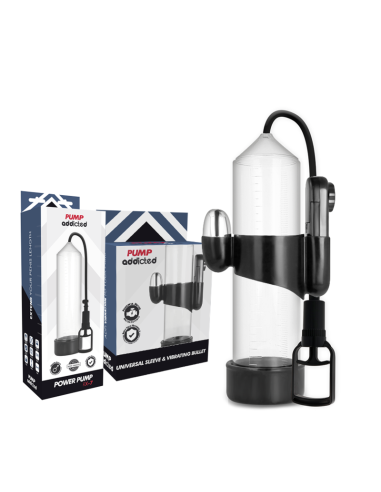 PUMP ADDICTED BOMBA ERECCION RX7 TRANSPARENTE CON VIBRADOR