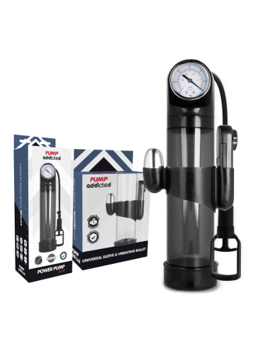 PUMP ADDICTED BOMBA ERECCION RX9 NEGRO CON VIBRADOR