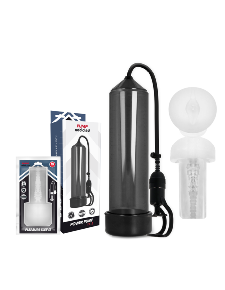 PUMP ADDICTED BOMBA ERECCION RX5 BLACK CON MASTURBADOR
