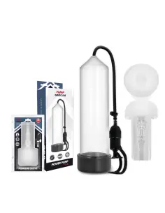 PUMP ADDICTED BOMBA ERECCION RX5 TRANSPARENTE CON MASTURBADOR 2