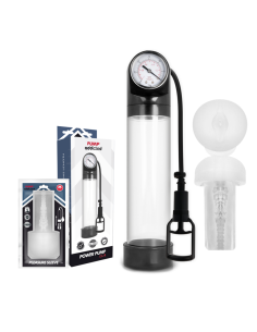 PUMP ADDICTED BOMBA ERECCION RX9 TRANSPARENTE CON MASTURBADOR 2