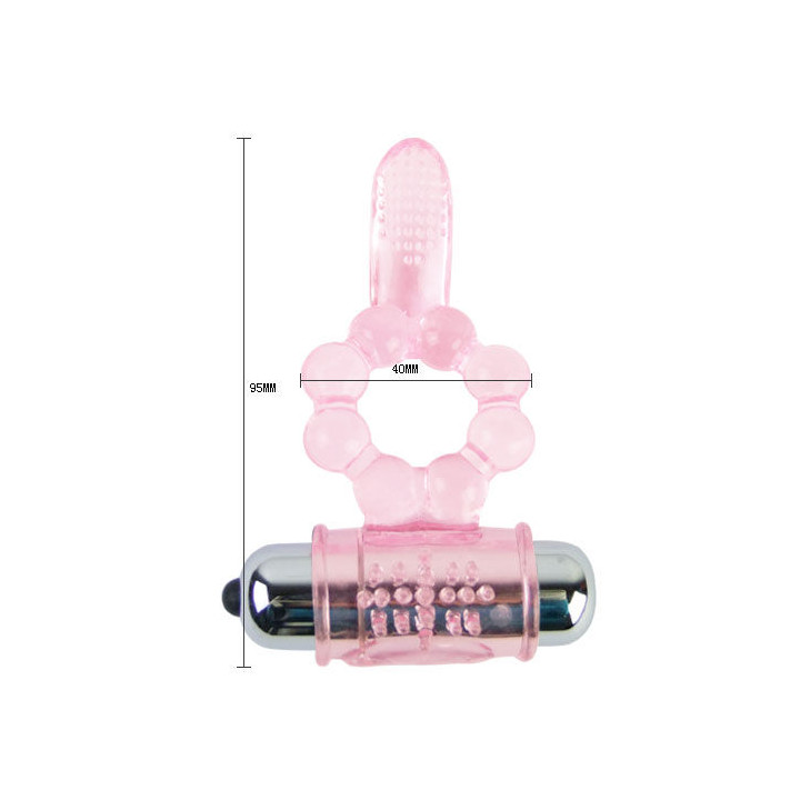 BAILE ANILLO SILICONA 10 RITMOS LENGUA CON VIBRACION ROSA