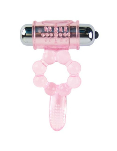 BAILE ANILLO SILICONA 10 RITMOS LENGUA CON VIBRACION ROSA